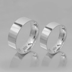 Altın Klasik Evlilik Alyansı 6mm Beyaz - Çift Alyans