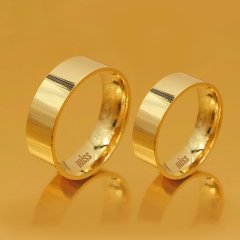 Altın Klasik Evlilik Alyansı 6mm Rose - Çift Alyans