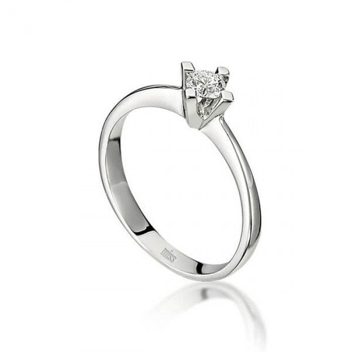 Tektaş Pırlanta Yüzük - G Renk 0,18 Karat 18 Ayar