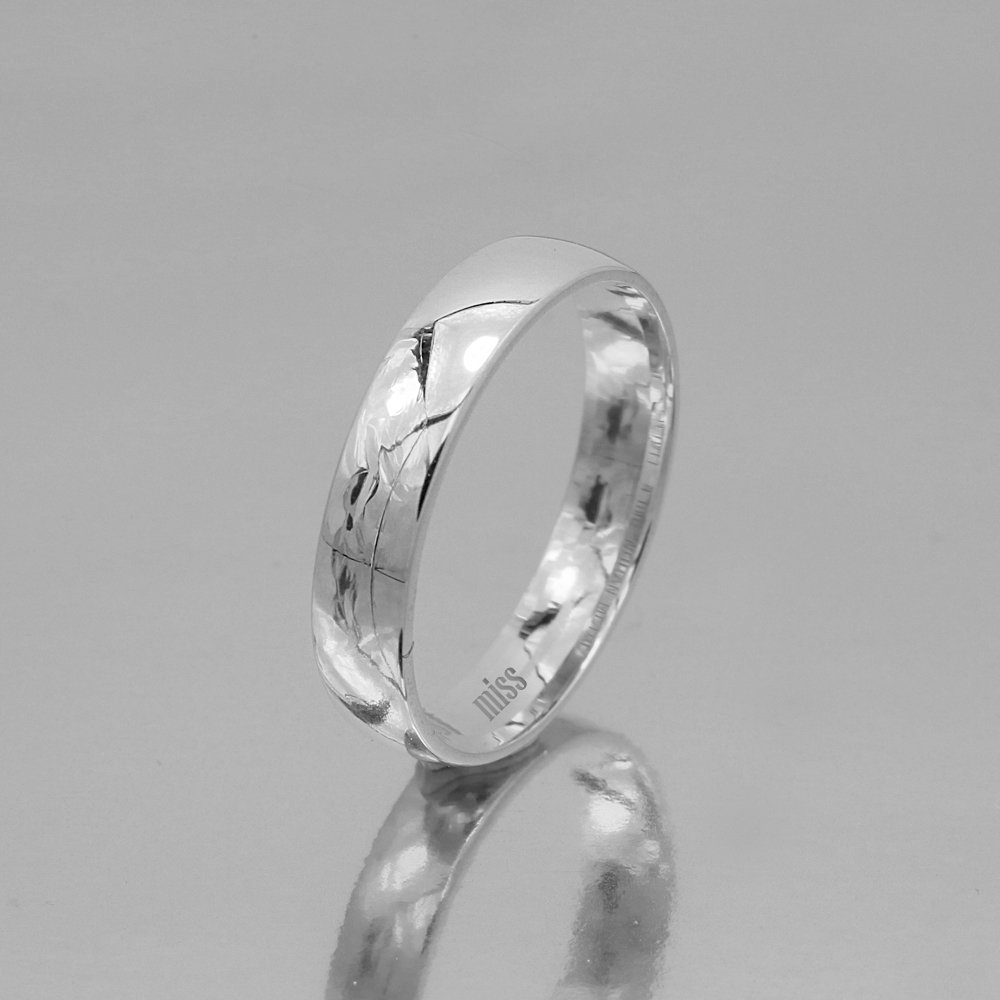 Altın Klasik Evlilik Alyansı 4mm Beyaz - Kadın Alyans 7-16 Ölçü Seçiniz