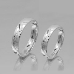 Altın Klasik Evlilik Alyansı 4mm Beyaz - Çift Alyans