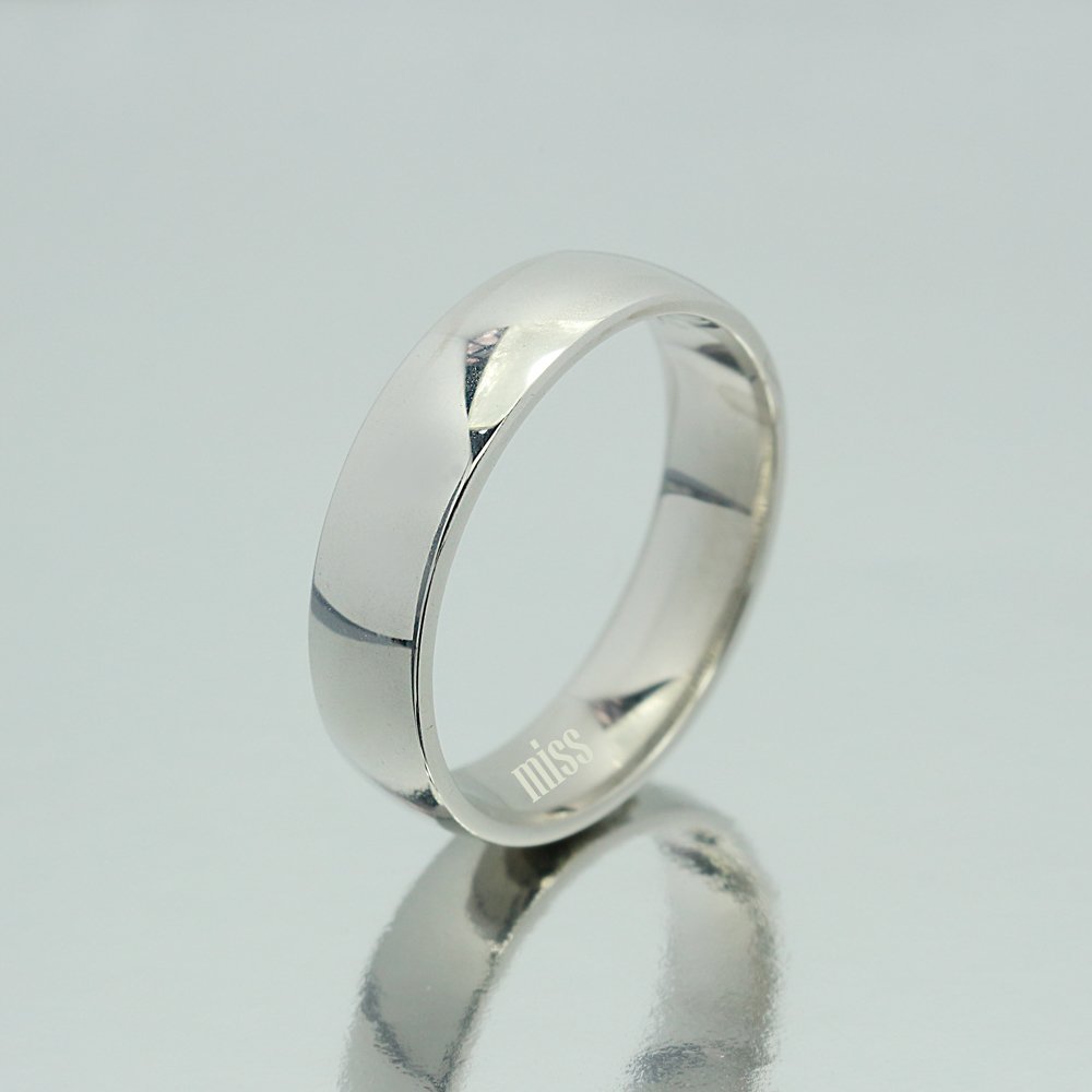 Altın Klasik Evlilik Alyansı 5mm Beyaz - Kadın Alyans 7-16 Ölçü Seçiniz