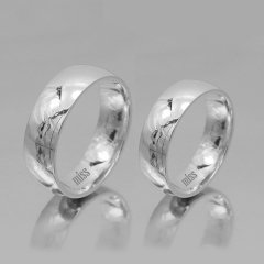 Altın Klasik Evlilik Alyansı 6mm Beyaz - Çift Alyans