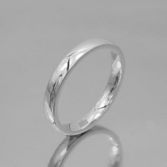 Altın Klasik Evlilik Alyansı 3mm Beyaz - Erkek Alyans 17-25 Ölçü Seçiniz