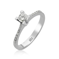 Tektaş Pırlanta Yüzük - 0,35 Karat G Renk 18 Ayar