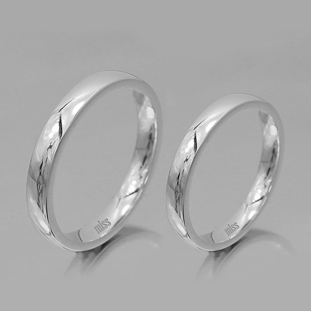 Altın Klasik Evlilik Alyansı 3mm Beyaz - Çift Alyans