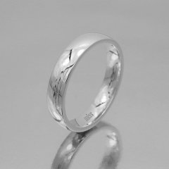 Altın Klasik Evlilik Alyansı 4mm Beyaz - Kadın Alyans 7-16 Ölçü Seçiniz