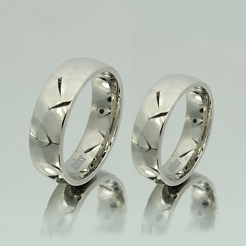 Altın Klasik Evlilik Alyansı 6mm Beyaz - Çift Alyans