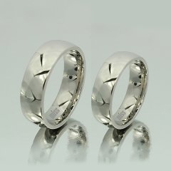 Altın Klasik Evlilik Alyansı 6mm Beyaz - Çift Alyans