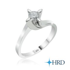 HRD Sertifikalı Pırlanta Tektaş - F Renk 0,28 Karat 14 Ayar