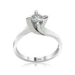 HRD Sertifikalı Pırlanta Tektaş - F Renk 0,28 Karat 14 Ayar