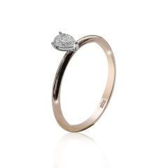 Damla Kesim Tektaş Yüzük - 0.23 Karat H Renk Rose 14 Ayar