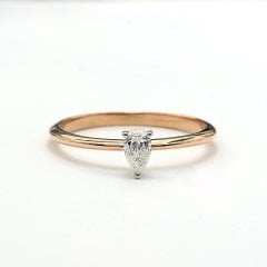 Damla Kesim Tektaş Yüzük - 0.23 Karat H Renk Rose 14 Ayar