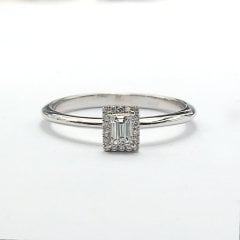 Baget Kesim Pırlanta Yüzük - 0,25 Karat G Renk 14 Ayar