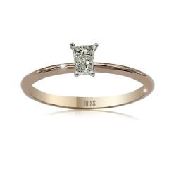 Trapez Kesim Pırlanta Tektaş Yüzük - Mystery Koleksiyonu