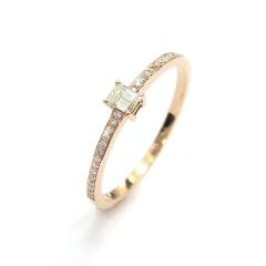 Baget Pırlanta Yüzük - 0,23 Karat 14 Ayar Rose