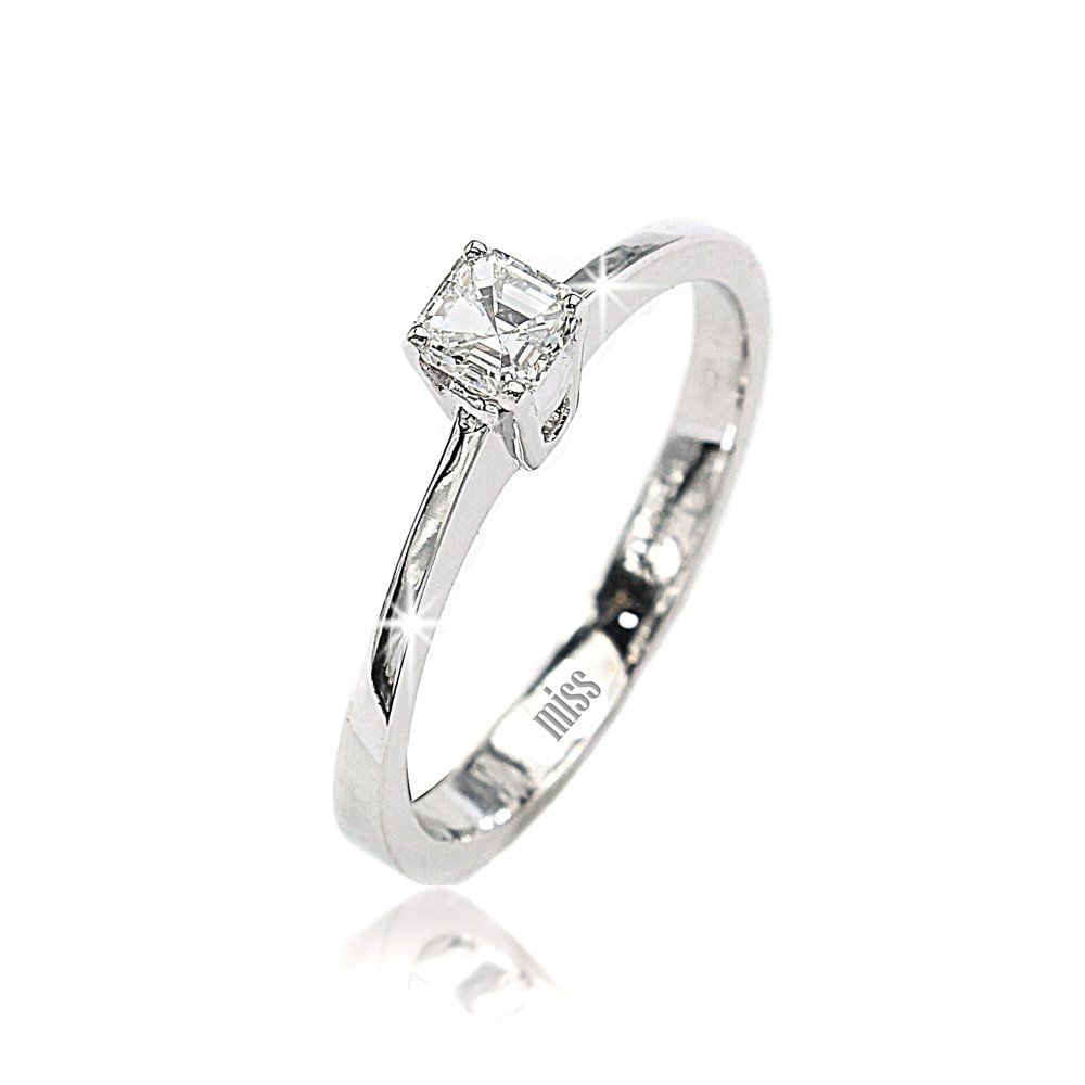 Asher Kesim Pırlanta Tektaş Yüzük - 0,37 Karat G Renk 14 Ayar