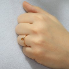 Sarı Safirli Pırlanta Yüzük - 14 Ayar - Özel Mystery Koleksiyonu