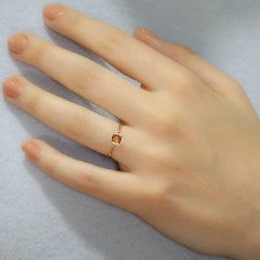 Sarı Safirli Pırlanta Yüzük - 14 Ayar - Özel Mystery Koleksiyonu