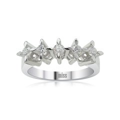 Beştaş Pırlanta Yüzük - G Renk 0.35 Karat Badem Tırnak 8 Ayar