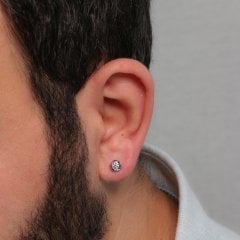 Pırlanta Erkek Küpesi - F Renk 0,20 Karat 18 Ayar