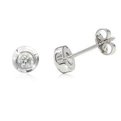 Pırlanta Erkek Küpesi - F Renk 0,20 Karat 18 Ayar