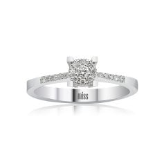 Coronet Pırlanta Yüzük - G Renk 0,50 Karat Görünümlü 14 Ayar