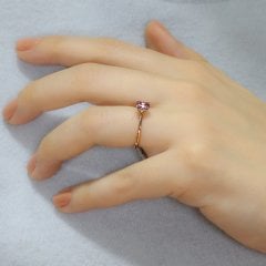 Pembe Safirli Pırlanta Rose Yüzük - Özel Mystery Koleksiyonu