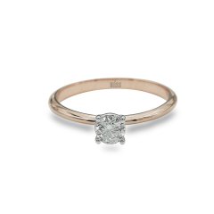 Pırlanta Tektaş Yüzük - E Renk 0,29 Karat Rose 14 Ayar