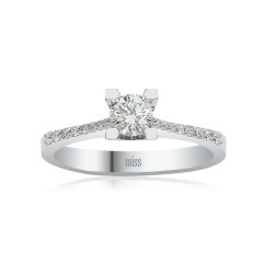 Pırlanta Tektaş Yüzük - 0,42 Karat E Renk 14 Ayar