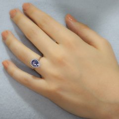 Pırlantalı Damla Safir Anturaj Yüzük