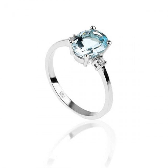Pırlantalı  Oval Aquamarin Yüzük