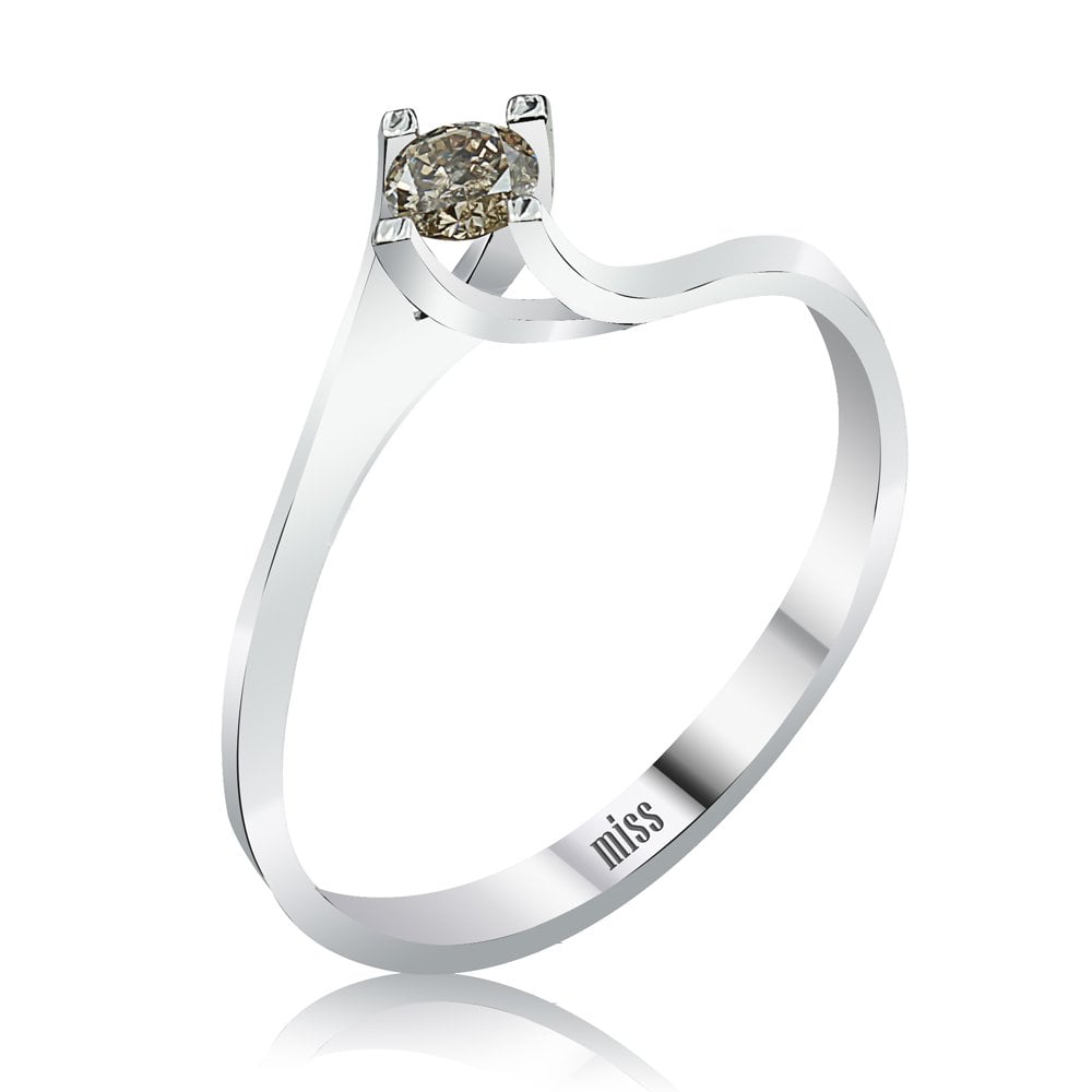 Brown Pırlanta Tektaş Yüzük - 0,13 Karat 8 Ayar