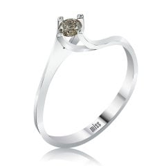 Brown Pırlanta Tektaş Yüzük - 0,13 Karat 8 Ayar