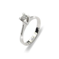 Sertifikalı Pırlanta Tektaş Yüzük - F Renk 0,30 Karat 14 Ayar