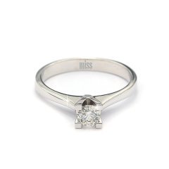 Sertifikalı Pırlanta Tektaş Yüzük - F Renk 0,30 Karat 14 Ayar