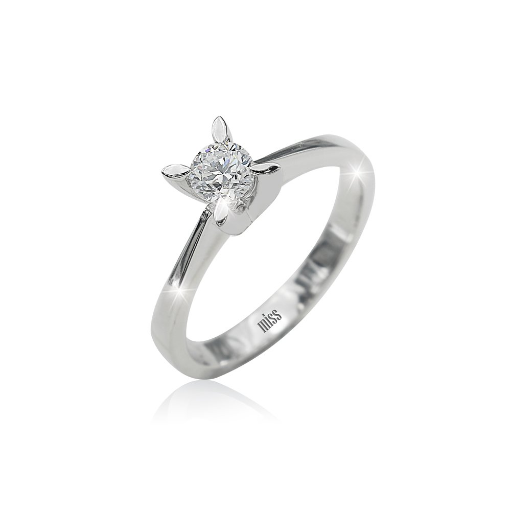 Sertifikalı Pırlanta Tektaş Yüzük - 0,40 Karat D Renk 14 Ayar