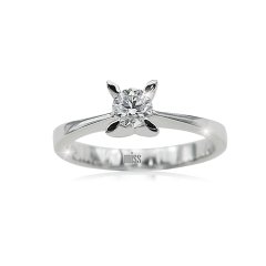 Sertifikalı Pırlanta Tektaş Yüzük - 0,40 Karat D Renk 14 Ayar