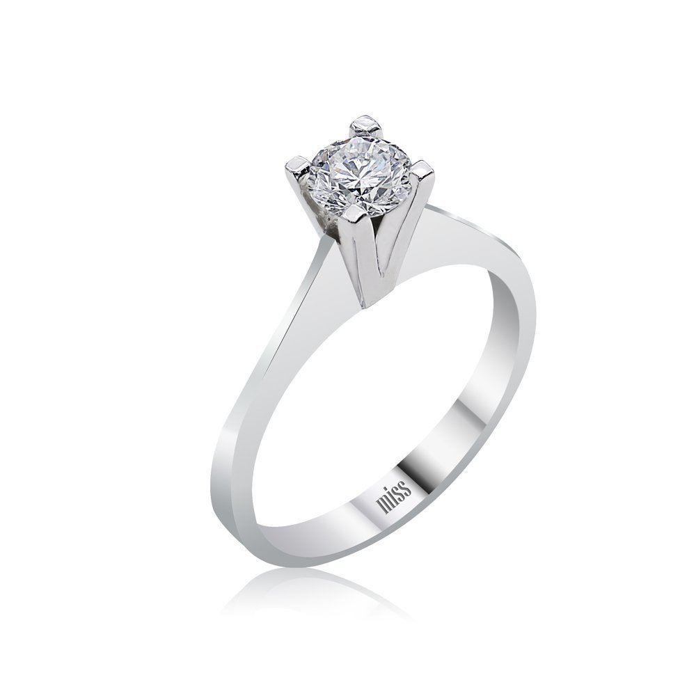 Sertifikalı Pırlanta Tektaş Yüzük - 0,40 Karat F Renk 14 Ayar