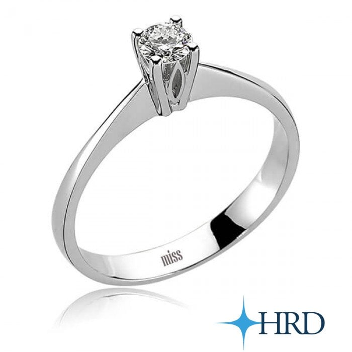 Pırlanta Tektaş Yüzük - HRD Sertifikalı - 0,25 Karat 18 Ayar