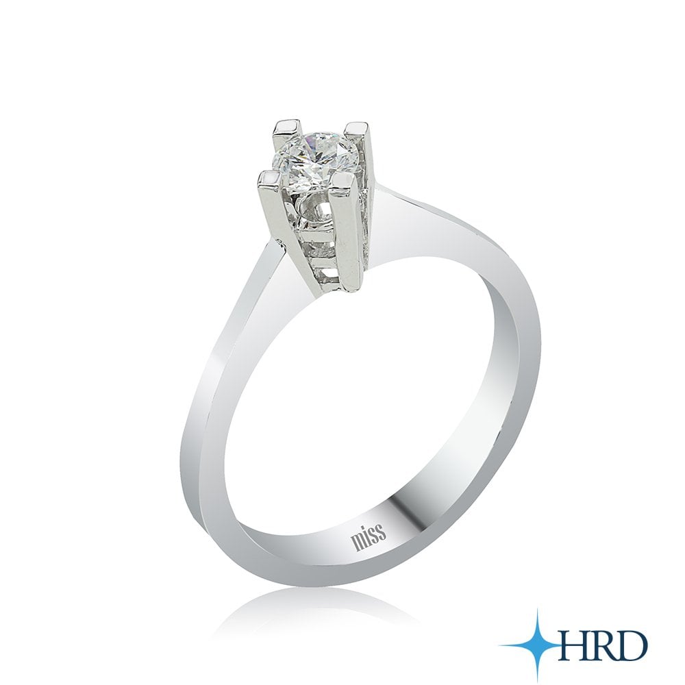 HRD Sertifikalı Pırlanta Tektaş - F Renk 0,27 Karat 14 Ayar