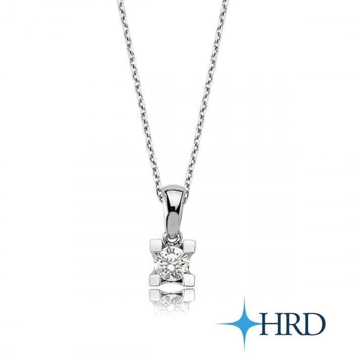 HRD Sertifikalı Tektaş Kolye - F Renk 0,20 Karat 14 Ayar