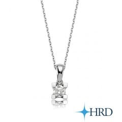 HRD Sertifikalı Tektaş Kolye - F Renk 0,20 Karat 14 Ayar