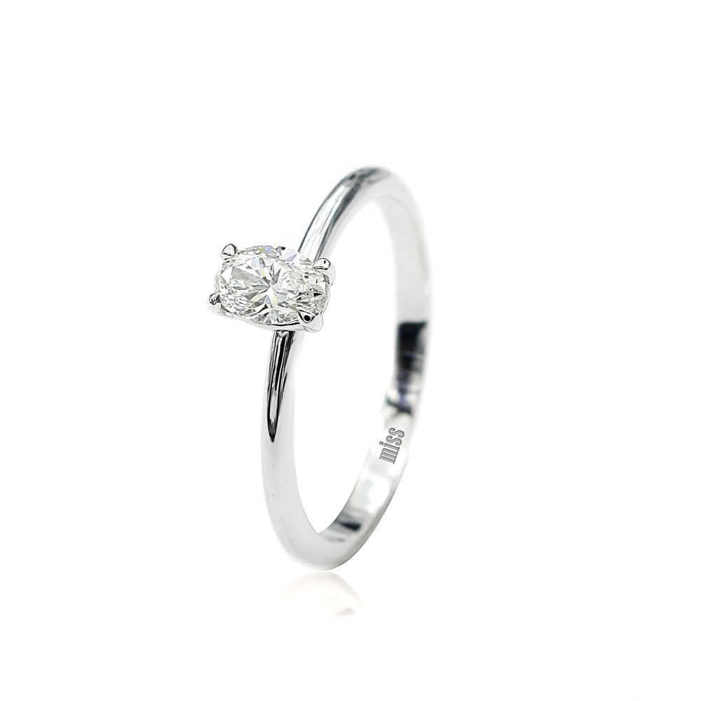 Oval Pırlanta Tektaş - 0,32 Karat H Renk