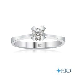 HRD Sertifikalı Tektaş Yüzük - F Renk 0,20 Karat 14 Ayar