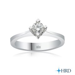 HRD Sertifikalı Pırlanta Tektaş - F Renk 0,28 Karat 14 Ayar