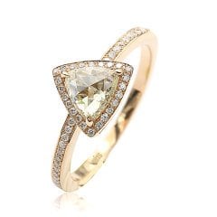 Trilyon Kesim Elmas Yüzük - 0,68 Karat 14 Ayar