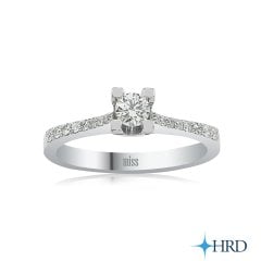 Tektaş Pırlanta Yüzük - HRD Sertifikalı - Yanıtaşlı 14 Ayar