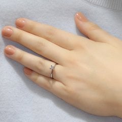 Pırlanta Tektaş Yüzük Badem Tırnak - 0,15 Karat 14 Ayar