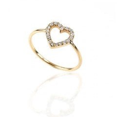 Pırlanta Kalp Yüzük